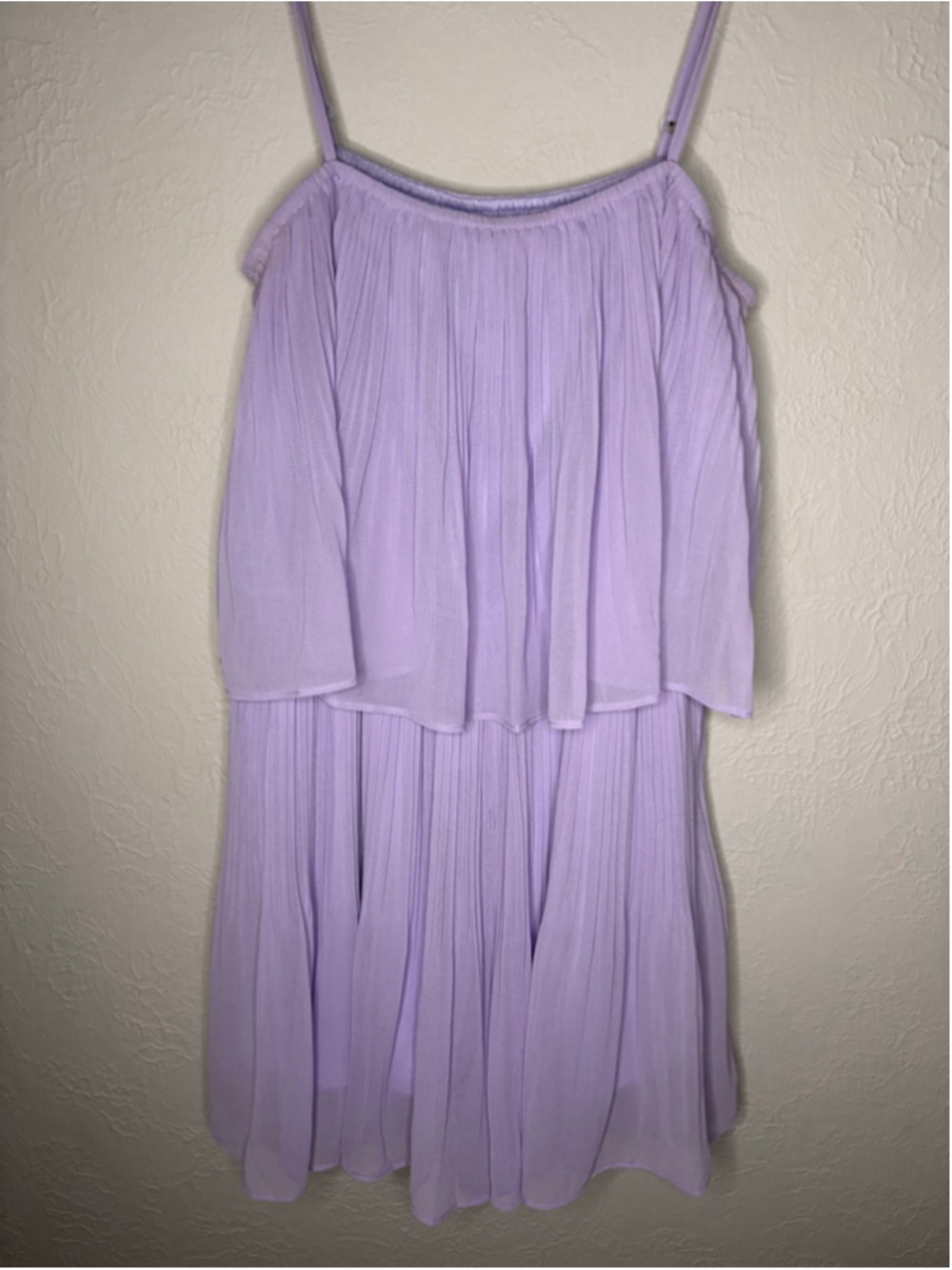 EXLURA Lavender Pleated Layered Skort Dress L